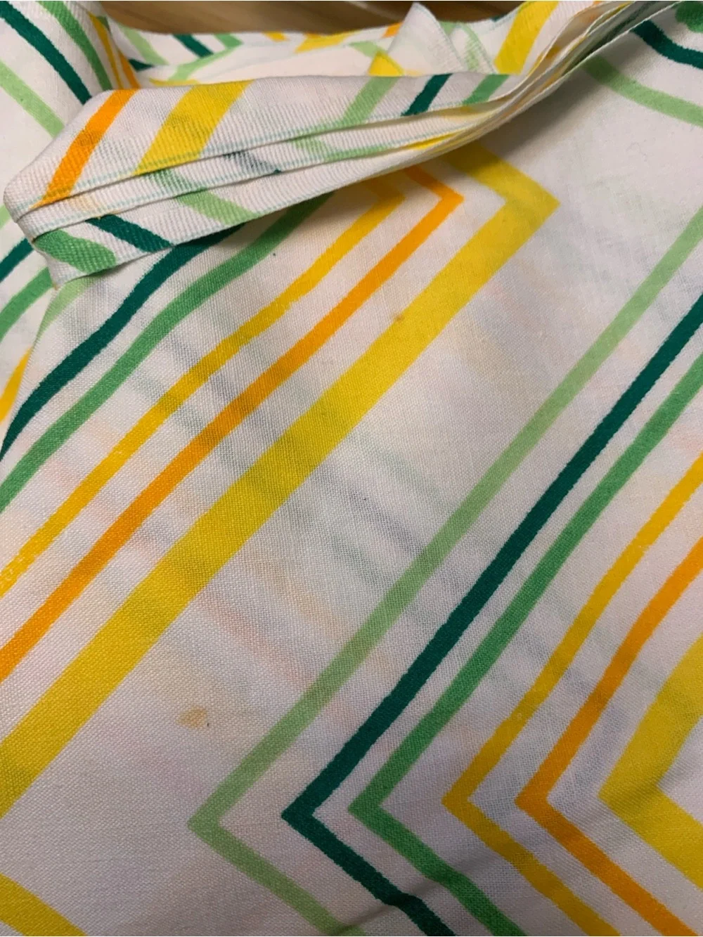 Cannon Monticello Twin Flat Sheet - Yellow & Green Chevron